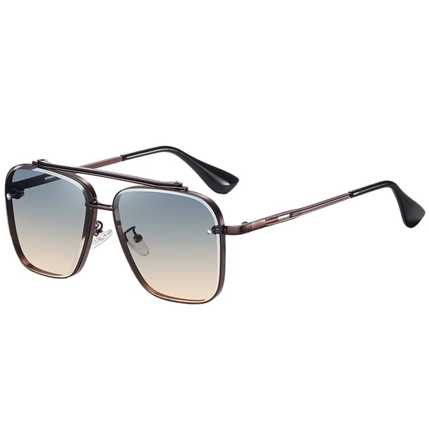 Gafas de sol coloridas con montura grande, gafas de moda, gafas de sol de tendencia de moda, hechas de PC y metal.