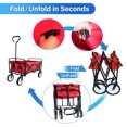 thumbnail image 3 of Collapsible Folding Wagon Outdoor Utility Beach Cart Portable Wagon with 360 Degree Swivel Wheels for Camping, Garden, Shopping, Groceries, 3 of 9