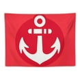 thumbnail image 5 of GOSMITH White Anchor Sail Boat Equipment Marine Ocean Nautical Ship Red Background Decorative Tapestry Painting, 5 of 6