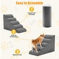 thumbnail image 5 of Gianna 24" Dog Stairs for Bed, 5-Step Non-Slip Pet Steps for Small Dogs and Cats, Indoor, Grey, 5 of 5