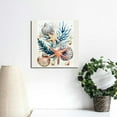 thumbnail image 4 of Chilfamy Starfish Sea Shells Blue Seaweed Canvas Wall Art Decor 16x16in, 4 of 6