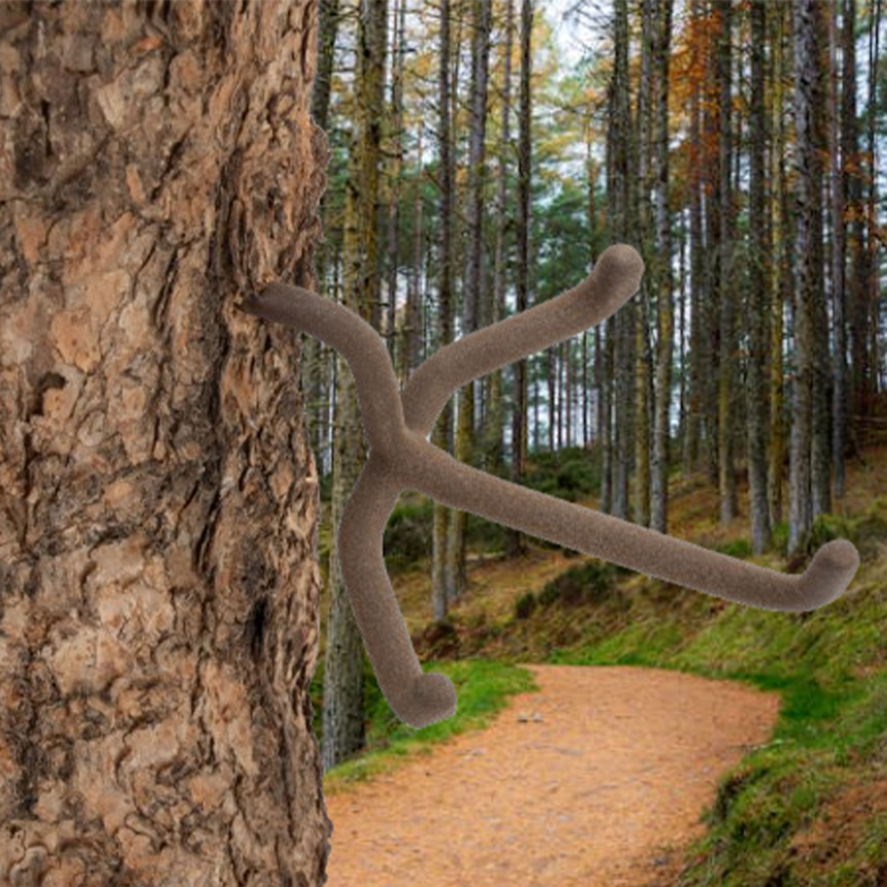 (2 pack) Allen Company Triple Screw-In Gear Hanger & Hook - Lightweight Quiet Design for Tree Stand & Blind - Brown