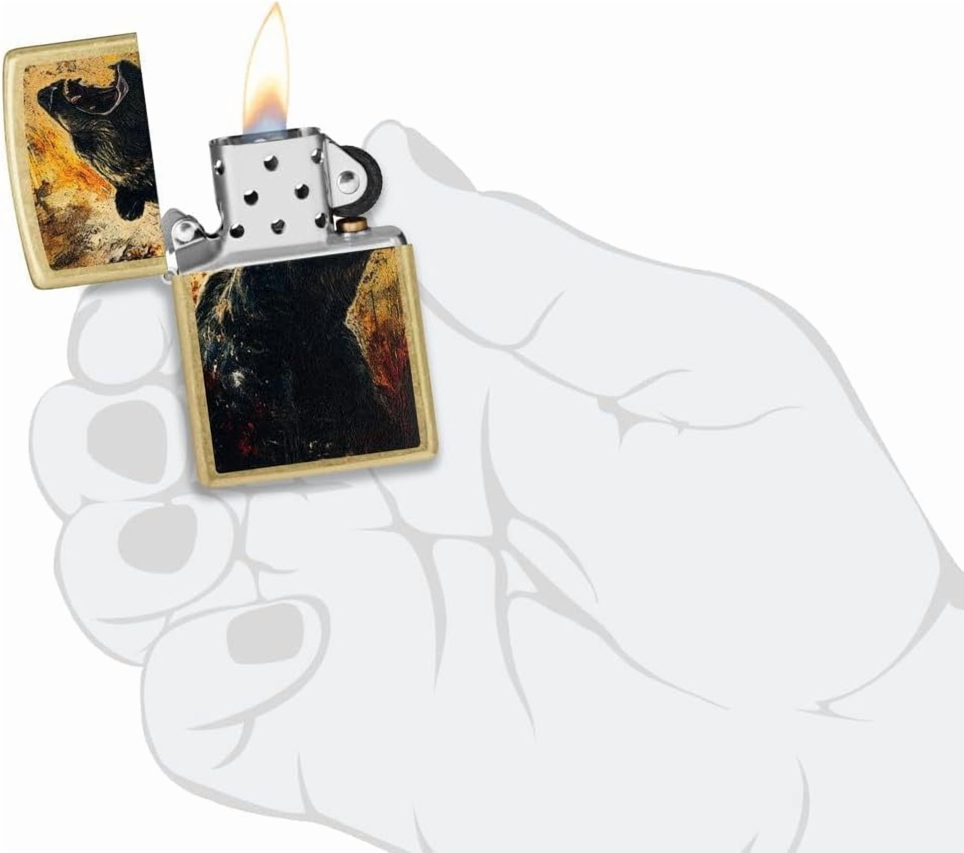 Zippo Lighter - Customized Message on Grizzly Roar Street Brass Pocket 46695