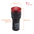 thumbnail image 3 of Unique Bargains AC/DC 48V Indicator Light with Buzzer Red Flashing Alarm 22mm Panel LED Indicator 5pcs, 3 of 5