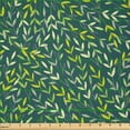 thumbnail image 2 of Ambesonne Lime Green Fabric by the Yard Microfiber, Leaves Branches Pattern, 2 Yards, Dark Teal and Yellow, 2 of 2