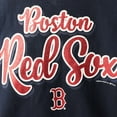 thumbnail image 4 of Girls Youth 5th & Ocean by New Era Navy Boston Red Sox Striped V-Neck T-Shirt, 4 of 4