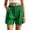 Green, variant on hoksml Women's Cotton Scallop Hem Shorts - Elastic Waist with Pockets, Casual Summer Shorts