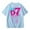 Sky Blue, variant on 67 shirt G'irls Summer Short Sleeve T Shirt Cute Cartoon Number Print Casual Top Tee Shirt For K'ids Youth