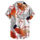 thumbnail image 1 of Camisas Hawaianas Para Hombre Casual Hombres Solapa Estampado Manga Corta Puños Botón Puerto Estilo Floral Camisa Sand Beach Hawaiianss Summer Top (Watermelon Red, 4XL), 1 of 3