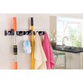 thumbnail image 4 of HUJI Wall Mount Broom Clamp Holder 4 Positions Grip Organizer & 5 Hooks Rack Home Kitchen Garage Mop tools Storage Organization System (3, 4 Position Grip Clamp Holder), 4 of 4