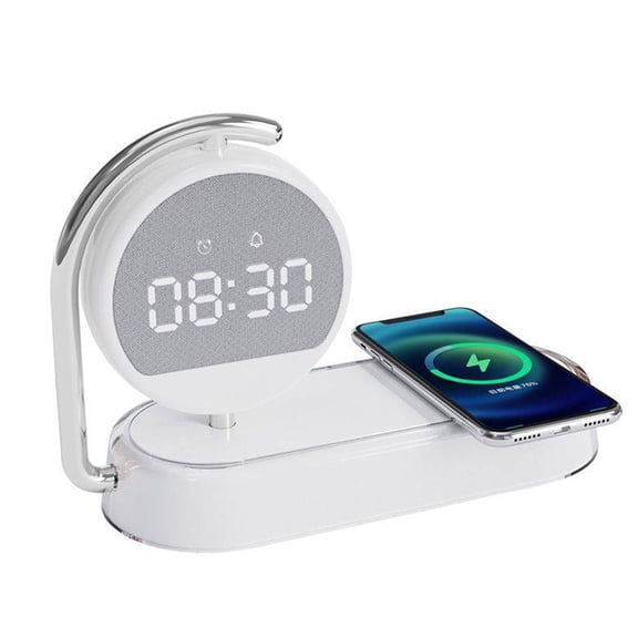 Samovi 3 in 1 Multifunction Wireless Charger with Digital Clocks and Night Lights, Clock Wireless Charger for Phones, Wireless Charger Dock Compatible with Qi-Enabled Phones, Earbuds, and Watches
