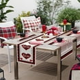 thumbnail image 5 of SeekLGT Valentine Tablecloth 60x84 Inch Red Pink Love Heart Plaid Waterproof Polyester Rectangle Table Cover Spillproof Washable for Dining Party, 5 of 5