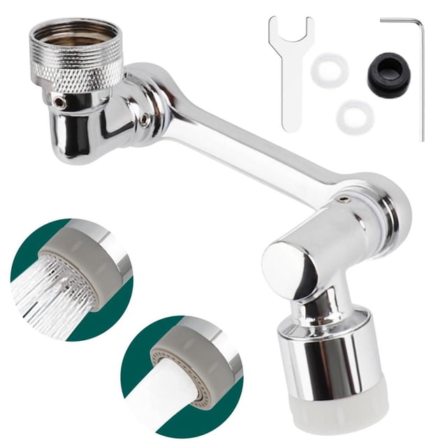 Grifo con filtro antisalpicaduras, cabezal rociador giratorio de 1080°, extensor de grifo, aireador, accesorio para grifo de fregadero