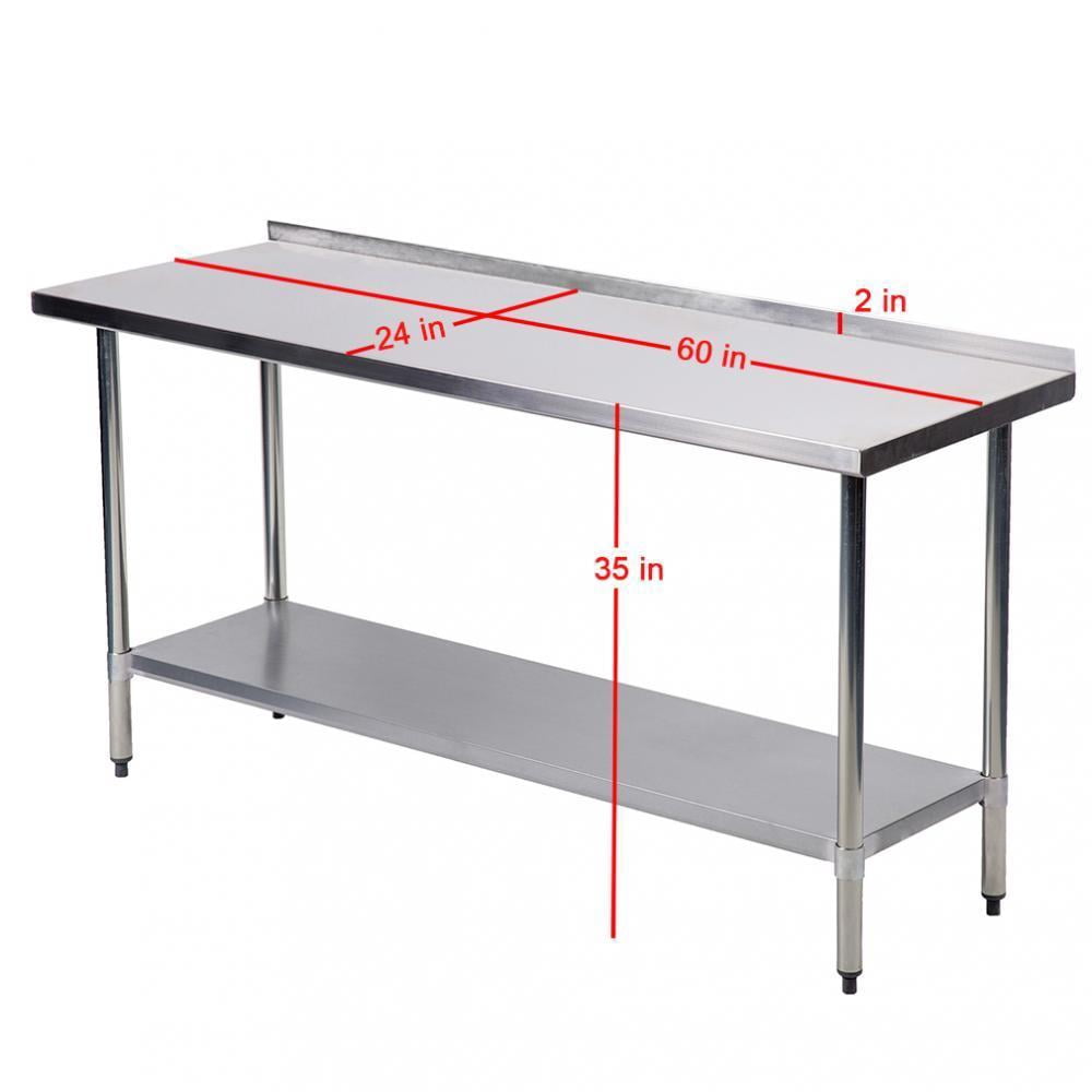 24"x60" Stainless Steel Work table with Backsplash Kitchen Restaurant table EB