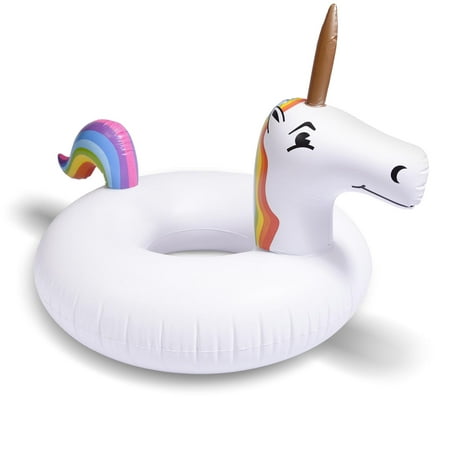 GoFloats Unicorn Party Tube Inflatable Swimming Pool Raft, Float In Style, for Adults and