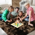thumbnail image 2 of 9X12 Large Area Rugs for Living Room Bedroom,Big Shag Rug for Bedroom Dorm,Soft Fluffy Indoor Carpet Nursery Rugs for Kids Girls Room Home Decor (Mottling Brown, 9X12 Feet), 2 of 17