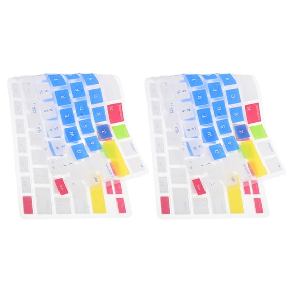 Yardwe 2Pcs Ultrafine Silicone Keyboard Cover for Laptop with Multicolor Protective Skin Film