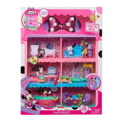 Just Play Minnie Mouse Bow-Tel Hotel, 2-Sided Playset with Lights, Sounds, and Elevator, 20 Pieces, Includes Minnie Mouse, Daisy Duck, and Snowpuff Figures, Kids Toys for Ages 3 up