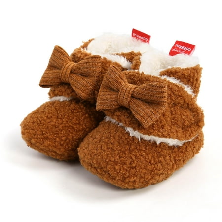 

QISIWOLE Infant Kids Girl s Boots Baby Soft Cotton Shoes Toddler Bow-knot Warm Shoes Flash picks