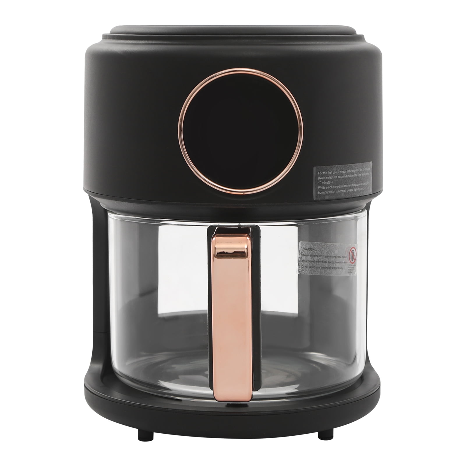 4.2L Airy Fryer, 1200W Glass Air Fryer, 360° Viewable Airy Fryer Black