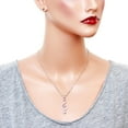 thumbnail image 2 of Musical Note Pendant Necklace Pink Rhinestone Crystal Rhodium Plated 17 Inch Snake Chain J0253-PK, 2 of 3