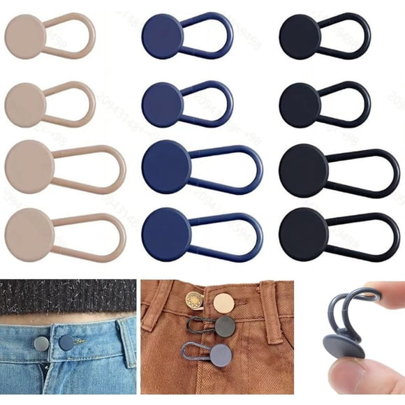 12 Pcs Rubber Pant Waistband Extender Button, 2025 New Pants Waist Extender Pant Button Extenders for Jeans, Button Extenders for Pants for Women, No Sew Waist Extensions for 1-1.8 Inches