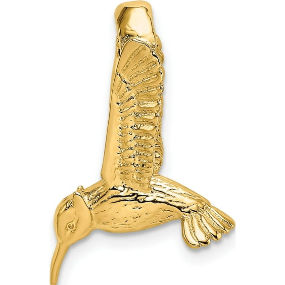 14K Yellow Gold 3-D Hummingbird Charm (26.45 X 14.45) Made In United States k6528
