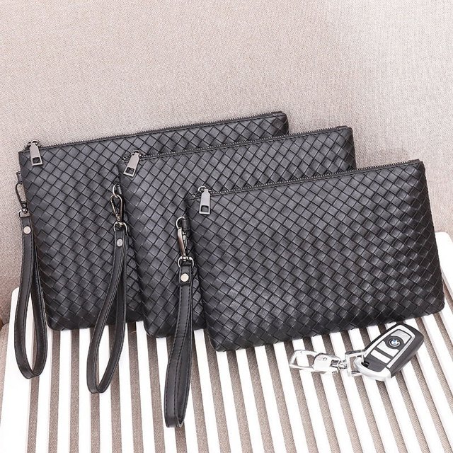 Bolso de mano para hombre, bolso tejido de cuero suave, bolso de mano para hombre, bolso casual sencillo para hombre, bolso de mano, bolso tipo sobre estilo coreano