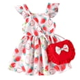 thumbnail image 1 of NIEWTR Robes d'Été pour Bébé Fille à Fleurs à Volants Manches Courtes Robe d'Été Mignonne pour Tout-Petit (Rouge, 2-3 Ans), 1 of 9