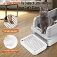 thumbnail image 4 of Cat Litter Box Ramp Mat with Filter, Cat Stairs for Self Cleaning Litter Box, Easy to Clean Non Slip Pedal, Ideal for Kittens Senior Cats, White, 4 of 6