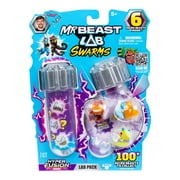 MrBeast Lab Swarms Hyper Fusion Series, Includes 6 Micro Beasts Figures, 6 Collectible Stickers & 2 Stackable Fusion Caps, Collect 100+, Ages 5+