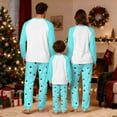 thumbnail image 4 of Zwiiyzr Family Christmas Pajamas Matching Sets for Kids Boys Girls Christmas Fashion Cute Lattice Print Long Sleeved Jumpsuit Family Parent-Child Wear Kid Light Blue-Kids, 4 of 5