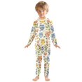 thumbnail image 3 of Dailycode Cotton Pajama Set Snug Fit Long Sleeve Top and Pants for 18M-8Y Owls Flower Plant, 3 of 7