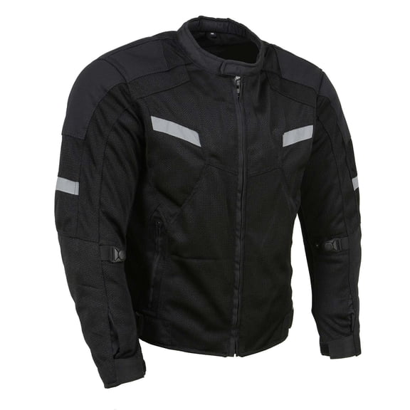 Milwaukee Leather MPM1792 Men's Black CE Armored Textile Motorcycle Jacket- All Season Biker Jacket Small