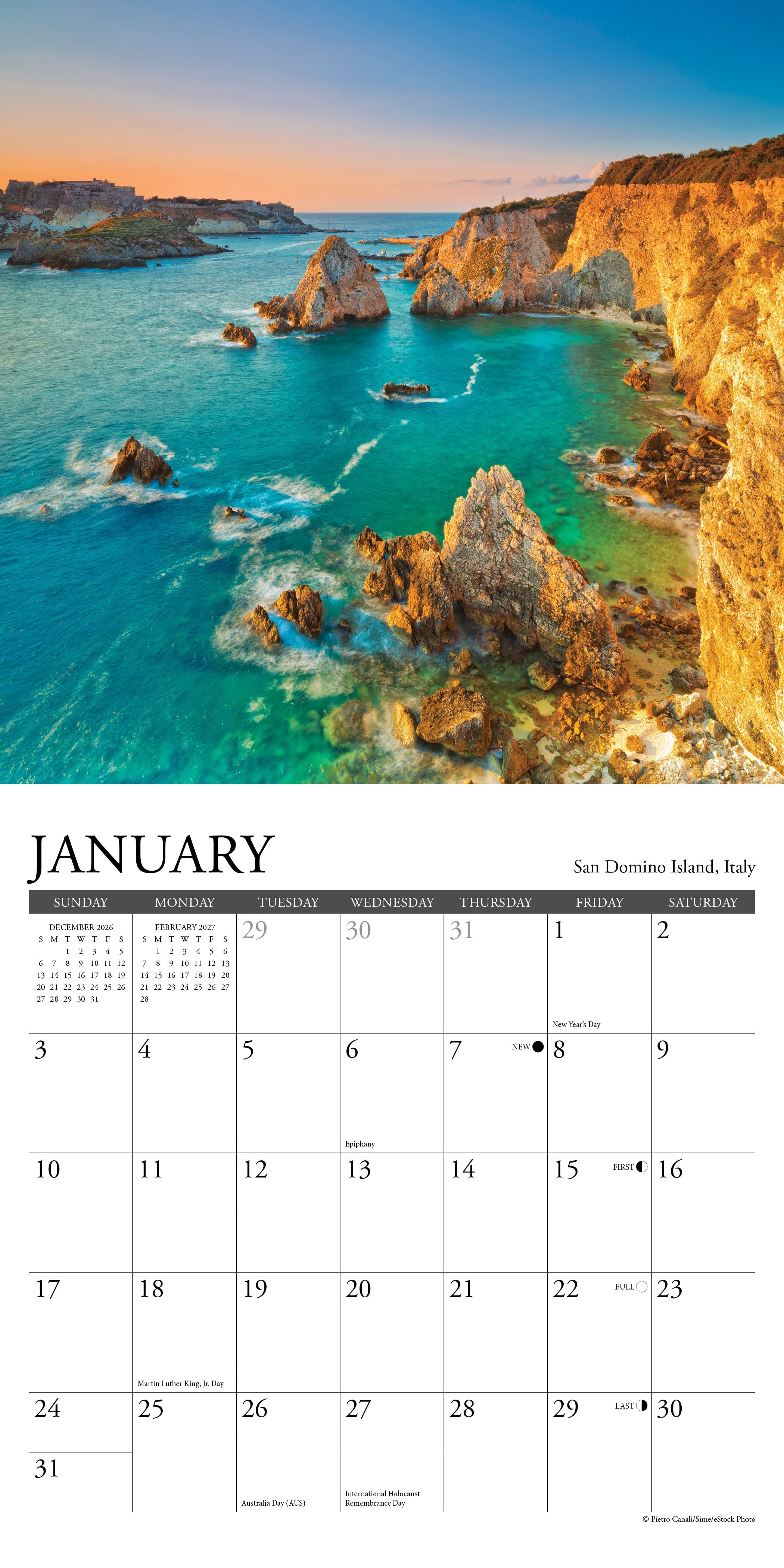 Willow Creek Press, Ocean View 2027 Mini Wall Calendar