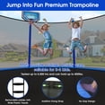 thumbnail image 2 of Jump Into Fun Trampoline 8FT with Basketball Hoop and Lights Sprinkler Socks Enclosure, 800LBS Weight Capacity Backyard Outdoor Trampoline for Kids and Adutlts, Trampoline for Gift, Family Use, 2 of 7