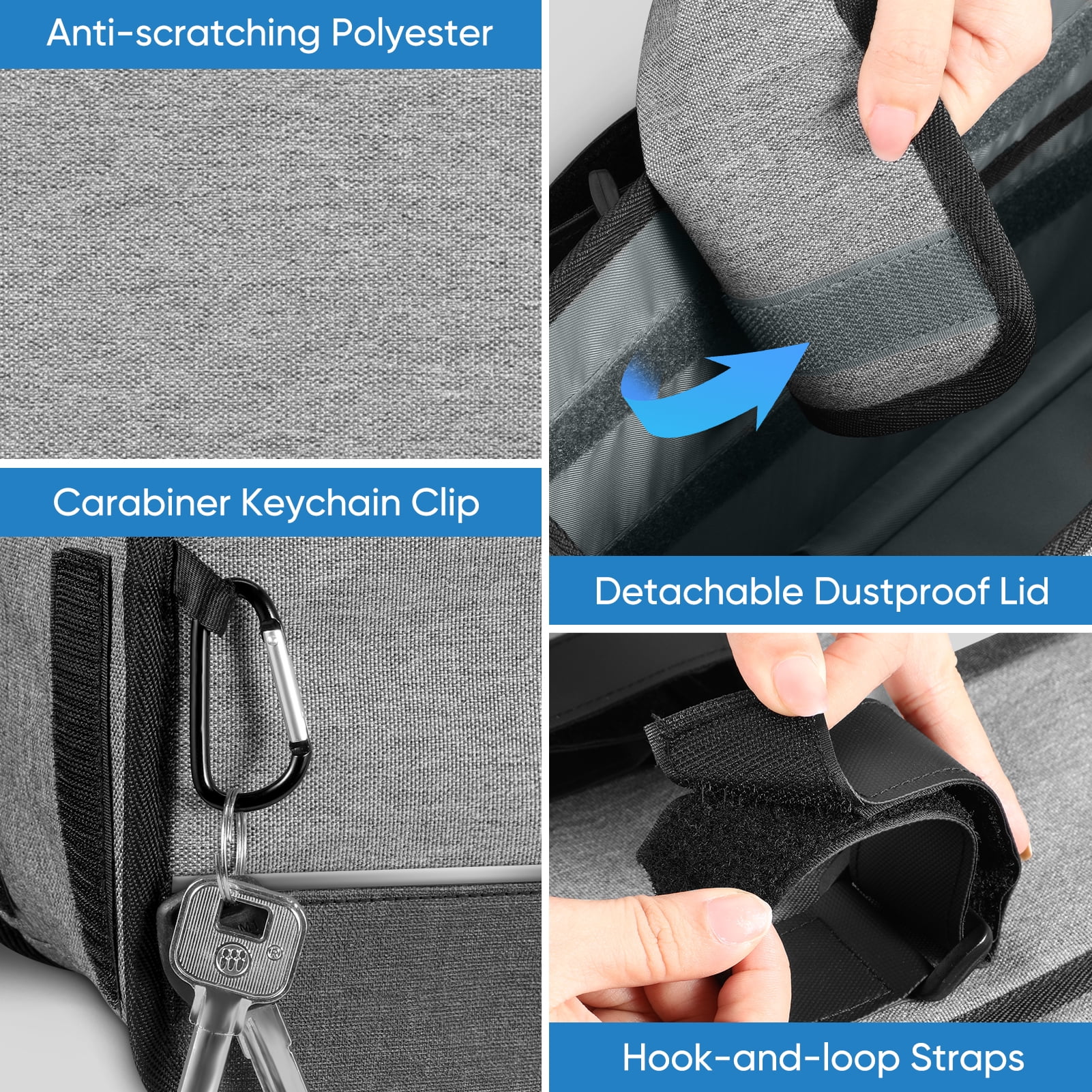 FINPAC Large Walker Basket for Foldable Walker, Storage Bag Strap Attachment Organizer Pouch with Cup Holder and Dustproof Lids