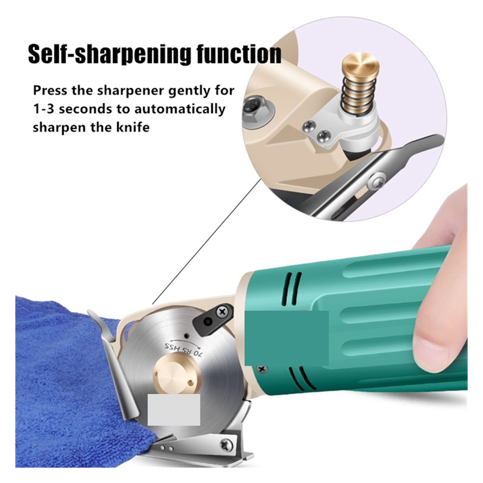 Electric Fabric Scissors Rotary Blade Fabric Tool Leather Fabric Electric Cutter Kit Cutting Saw Tool ,Sharp & Durable