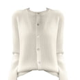 thumbnail image 4 of Cardigan Sweaters for Women, Yigetop Women's Flare Button Front Cardigan Sweater Standard Lightweight Cardigans for Women White S, 4 of 4