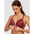 thumbnail image 5 of MELENECA Female Racerback Front Closure Unlined Underwire Bra for Women Cabernet Red 40B, 5 of 5