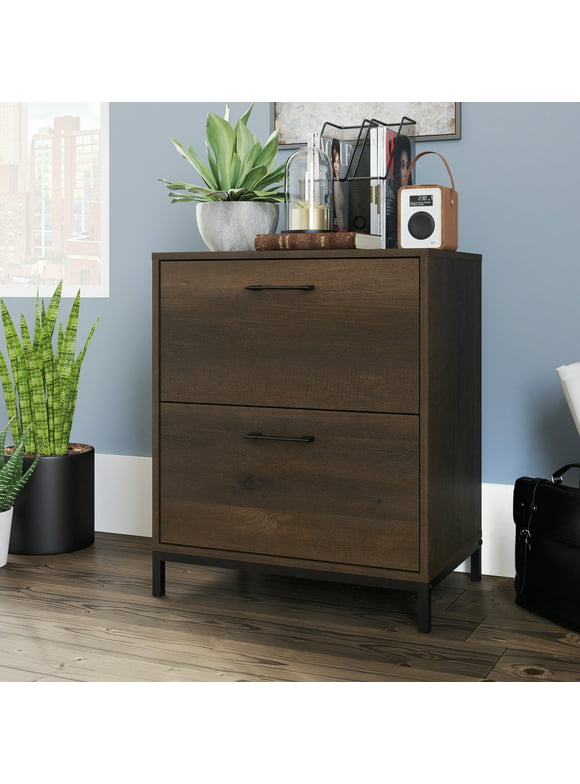 Sauder North Avenue 2 Drawer Lateral Filing Cabinet, Smoked Oak Finish