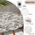 thumbnail image 3 of Vintage Grey Flower Round Tablecloth for 36-44 Inch Tables,Fitted Table Cover with Elastic Edge,Farmhouse Botanical Floral Retro Waterproof Outdoor Table Cloth Protector for Patio Garden Dinner, 3 of 9