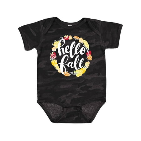 

Inktastic Hello Fall with Leaf Wreath Gift Baby Boy or Baby Girl Bodysuit