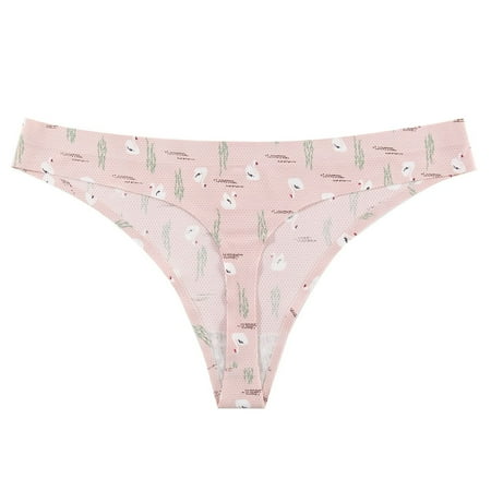 

Womens Underwear Briefs Breathable Print Thong Panty Panties