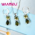 thumbnail image 5 of Juegos de joyas para mujer y niña, Plata de Ley 925 auténtica, cristal austriaco brillante, bonito collar con colgante de gato, pendiente Huggie, 5 of 5