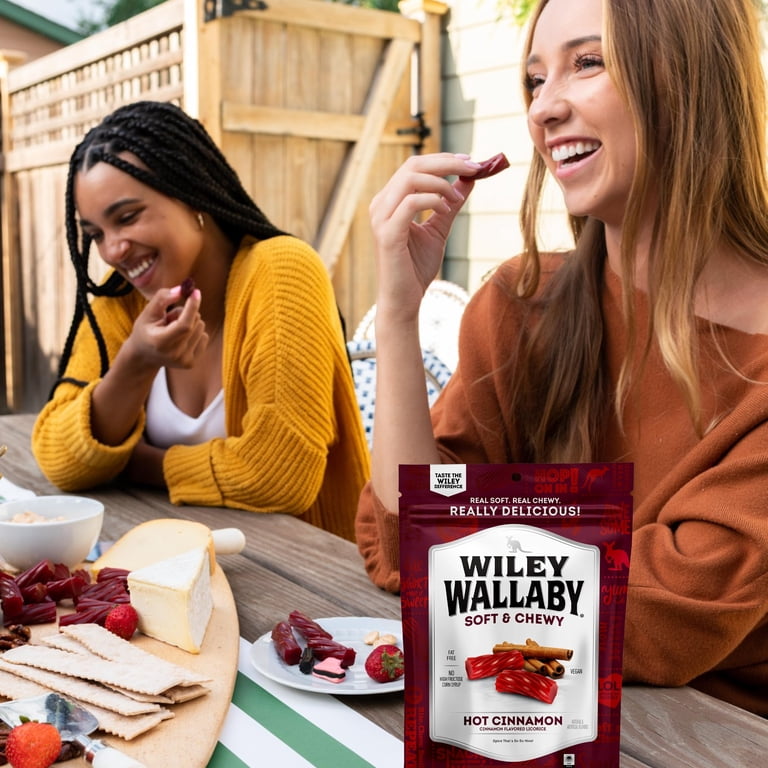 Wiley Wallaby Hot Cinnamon Licorice Candy, Soft Chewy Vegan