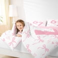 thumbnail image 3 of spefrowx Cute Pink Number 67 Queen Comforter Set for Girls, Princess Ribbon Love Heart Comforter Sets Queen, Pink Reversible, 3pcs, 1 Comforter and 2 Pillowcases, 3 of 6