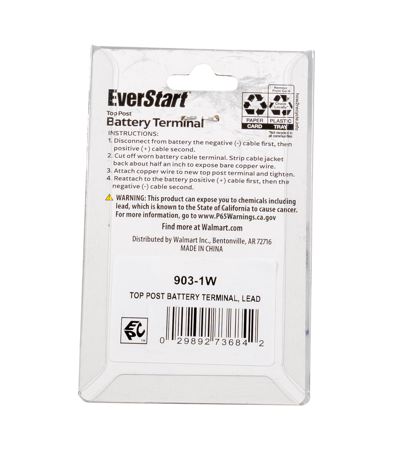 EverStart 903-1W Automotive 6-12-Volt Battery Top Post