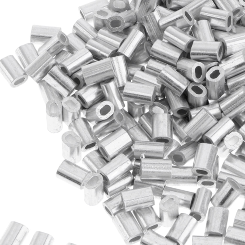 400pcs Fishing Wire Leader Crimps Fishing Line Tube Sleeves Tube Connector 