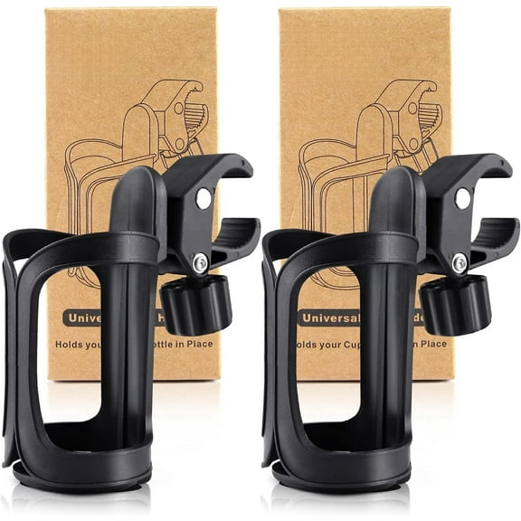 WZW Pack of 2 Stroller Cup Holders, Universal Drinks Holder for Bikes, Trolleys or Walkers